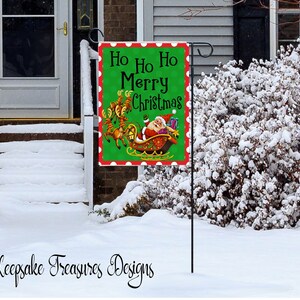 Ho Ho Ho, Merry Christmas, Santa Claus, Sublimation Design, Yard Flag Template, Digitale Download, Polk Dots, PNG, Kerstman, Kaarten