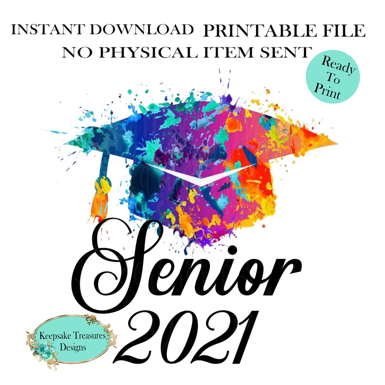 Download Senior 2021 Chapeau Grad Couleur Multiple Conception de | Etsy
