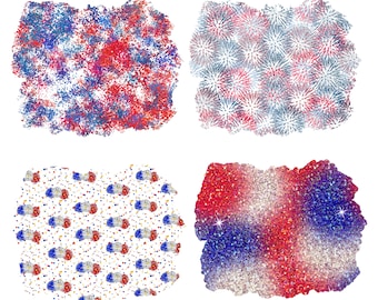 4th Of July Clip Art: Patriotic Splashes PNG (Digital Download)