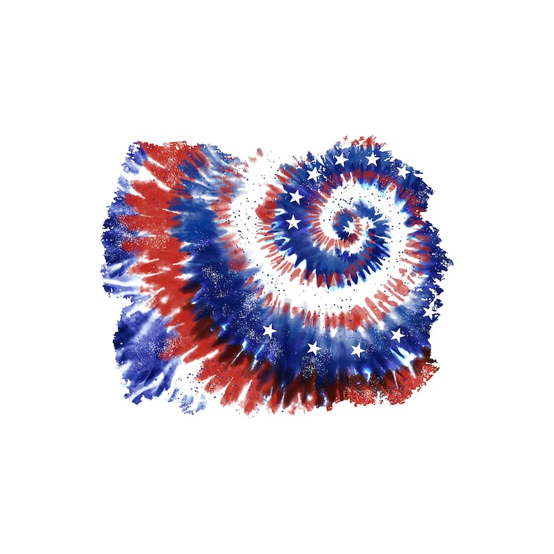 Patriotic Tie Dye Backgrounds: USA Flag Design Elements (Digital Download) image 3