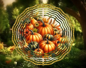 Fall Pumpkin Windspinner Sublimation Design (PNG Digital Download)