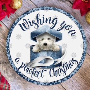 Deseándole una Navidad perfecta, invierno, diseño de sublimación, plantilla de colgador de puerta, descarga digital, PNG, Navidad, accesorio de corona