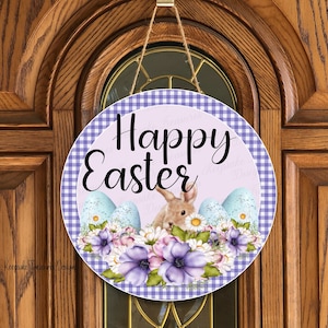 Happy Easter, Easter Wreath Attachment, Spring Wreath, PNG Sublimation Design, Digital Download, Printable Digital Design