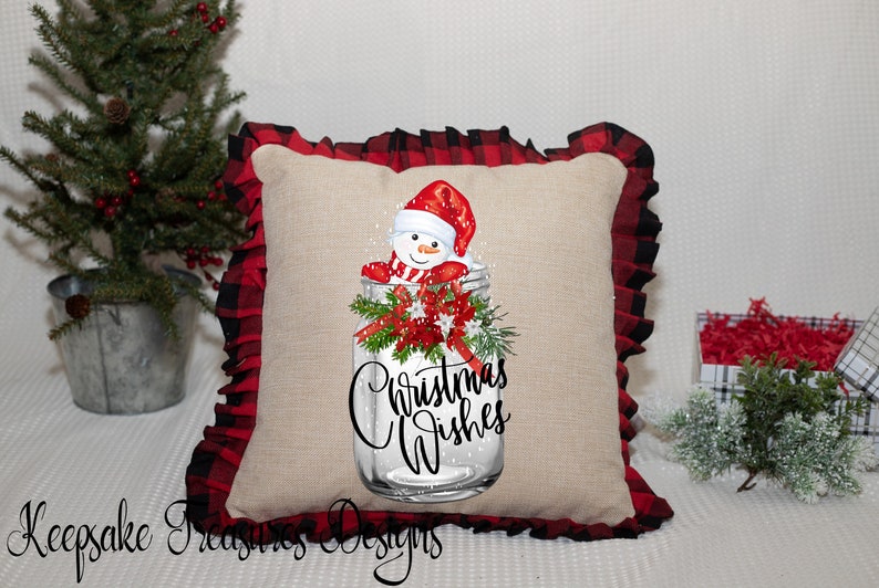 Download Christmas Wishes Snowman Mason Jar Sublimation Design PNG ...