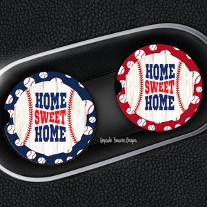 Baseball Car Coaster Template: Home Sweet Home Design (Digital Download)