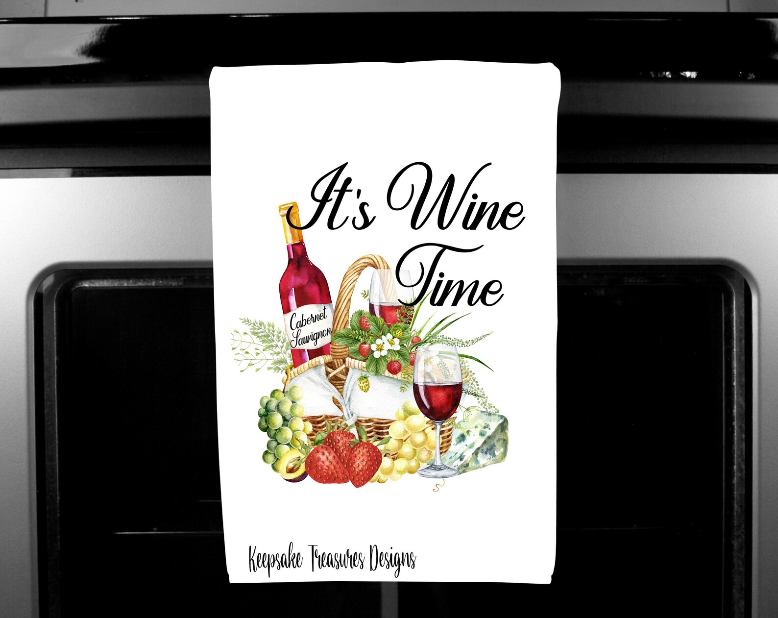 Wine Tea Towel Set Sublimation Design PNG Digital Download Etsy