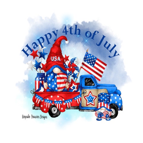 July 4th PNG Patriotic Gnomes Digital Download 4th of July - Etsy