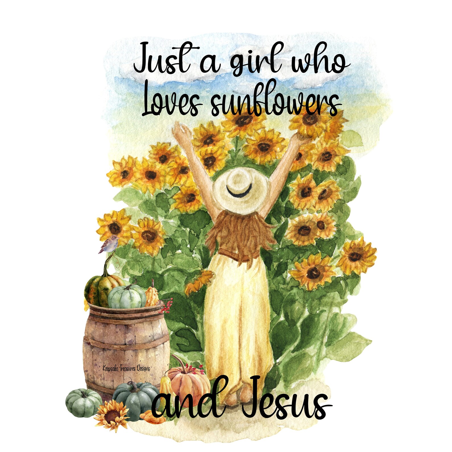 Just A Girl Who Loves Sunflowers and Jesus Sublimation Etsy