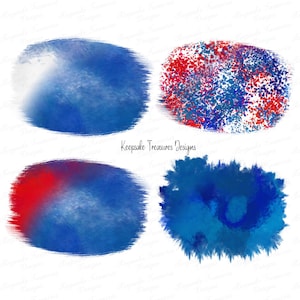 Patriotic Red White Blue Splashes: PNG Sublimation Design (Digital Download)