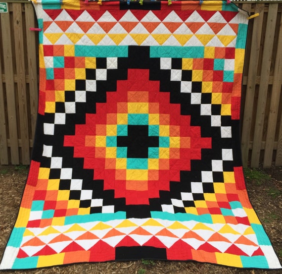 Chief Native American Quilt Etsy Interesting Native American Quilt Patterns Chief Native American Quilt Etsy Interesting Native American Quilt Patterns