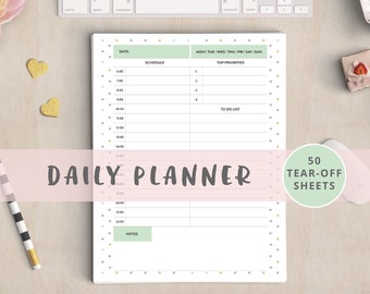 printable daily schedule daily planner template daily etsy