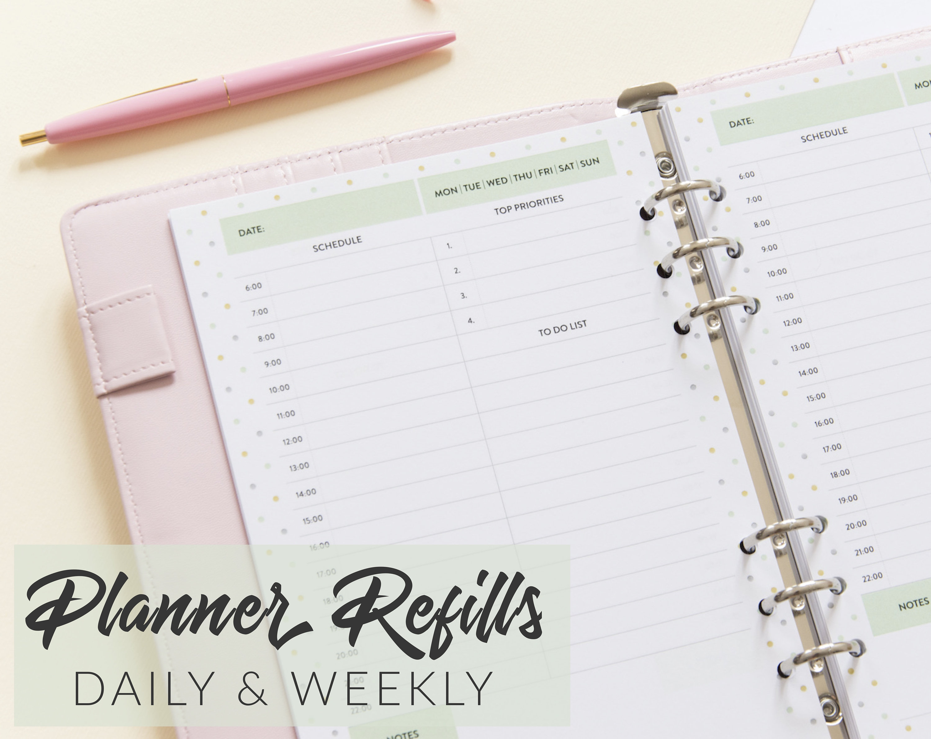 A5 planner inserts planner organizer refills planner pages. Etsy