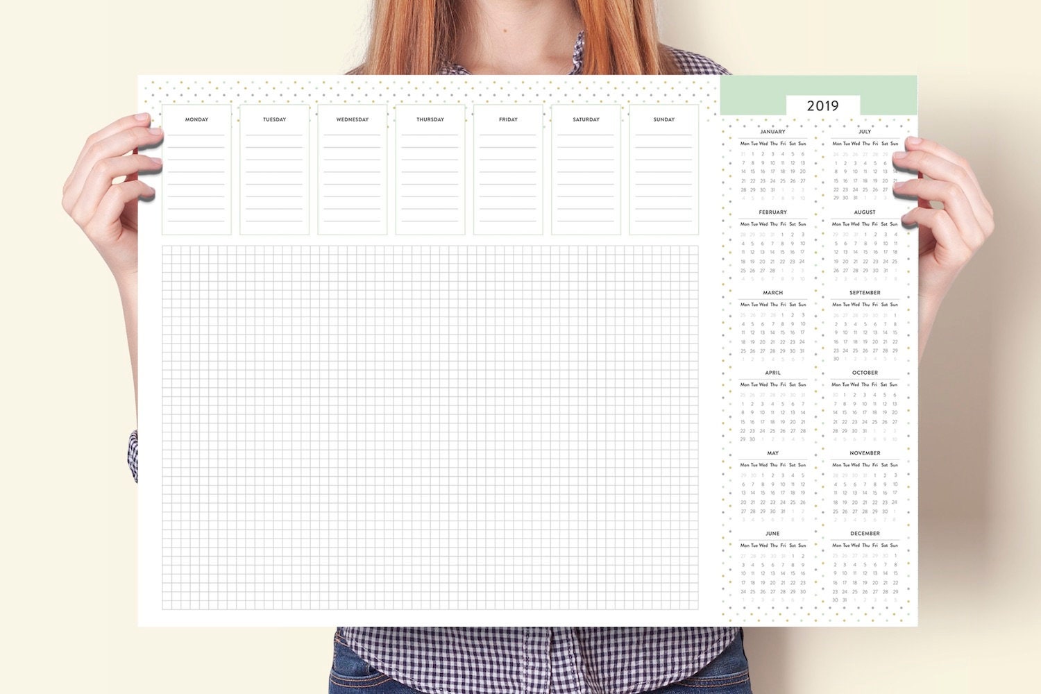 Monthly Weekly Planner Desk Pad A2 Desk Pad Calendar with Etsy