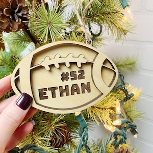 Personalized Football Ornament, Personalized Ornament, Custom Ornament, Football Ornament, Name Ornament, Sports Ornament, Ornament, Custom