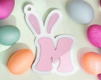 Initial Easter Basket Tag, Easter Basket Tag, Easter Bunny Tag, Easter Tag, Initial Easter Tag, Bunny Tag, Initial Tag, Bunny Ears, Easter