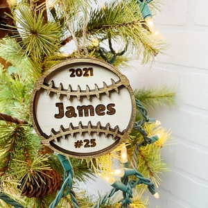 Personalized Baseball Ornament, Personalized Ornament, Custom Ornament, Baseball Ornament, Name Ornament, Sports Ornament, Personalized