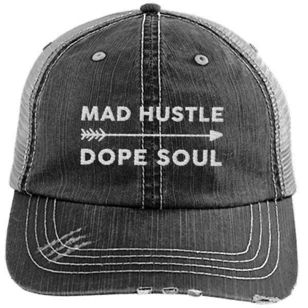 Mad Hustle Dope Soul Trucker Hat, Cute Trendy Baseball Cap, Distressed