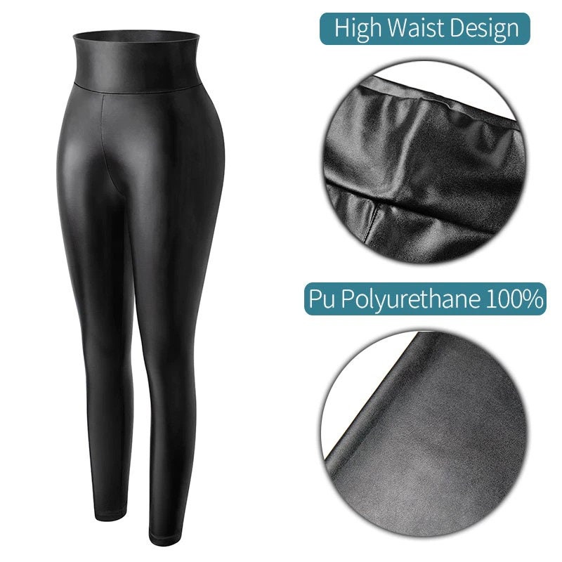 Women Faux Leather Leggings Waterproof 