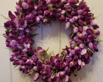 23' Tulip wreath / spring wreath / front door wreath / holiday wreath / Easter wreath / summer wreath / door wreath