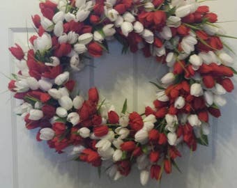 24' Tulip wreath / spring wreath / summer wreath / front door wreath / door wreath / Easter wreath