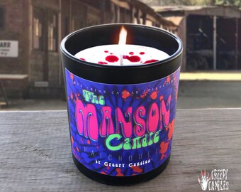 Manson Candle - True Crime Candle Collection - Creepy Candles - Serial - Halloween Decor - Goth - Serial Killers Gifts - Serial Killer