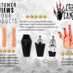 Spine Candle Halloween Candles Creepy Candles Halloween Decor Fall Candle Halloween Decorations Horror Decor Goth Birthday image 5
