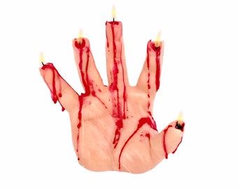 Bleeding Hand Candle - Halloween Decor - Halloween Candles - Halloween Decorations - Fall Candle Horror Decor - Creepy Candles Birthday