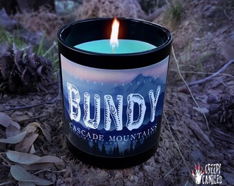 Bundy Candle - True Crime Candle Collection - Creepy Candles - Serial - Halloween Decor - Goth - Serial Killers Gifts - Serial Killer