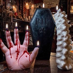 Bleeding Hand Candle Halloween Decor Halloween Candles Halloween Decorations Fall Candle Horror Decor Creepy Candles Birthday image 4