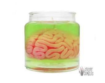 Brain In a Jar Candle - Halloween Candles - Creepy Candles - Halloween Decor - Fall Candle - Halloween Decorations - Horror Decor - Goth