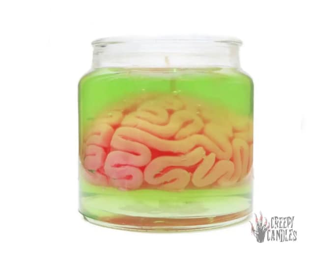 Brain In a Jar Candle - Halloween Candles - Creepy Candles - Halloween Decor - Fall Candle - Halloween Decorations - Horror Decor - Goth