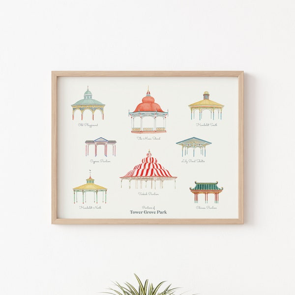 Tower Grove Park Pavilions Art Print: 11x14 Horizontal