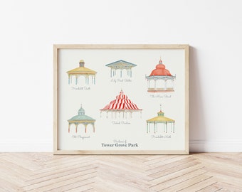 Tower Grove Park Pavilions Art Print - 8x10 Horizontal