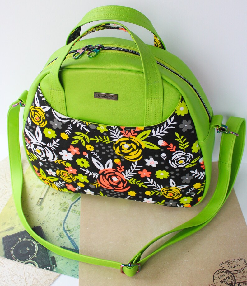 Lime Green, Floral, Erica Bowler Bag, Handbag, Purse, Crossbody Etsy
