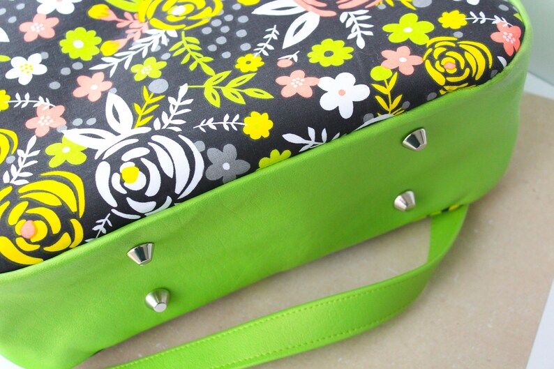 Lime Green, Floral, Erica Bowler Bag, Handbag, Purse, Crossbody Etsy