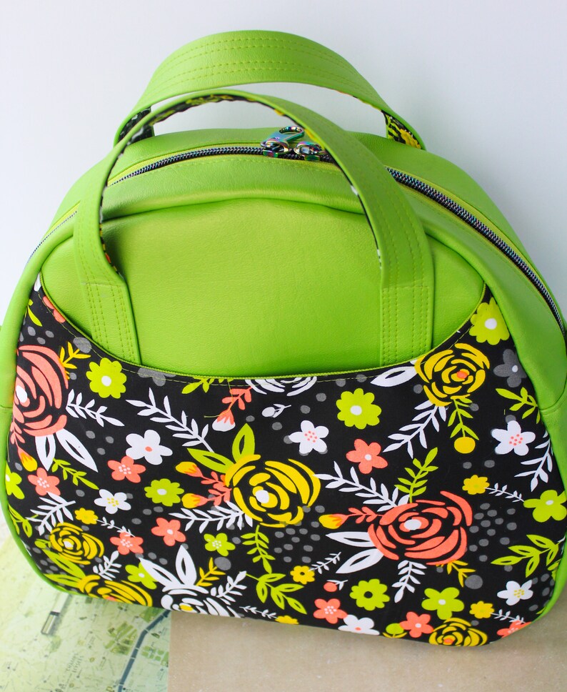 Lime Green, Floral, Erica Bowler Bag, Handbag, Purse, Crossbody Etsy