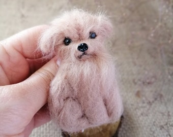 Felt brooch dog brooch needle felted brooch dog pin pet memorial ornament personalized dog necklace Popular right now trending now