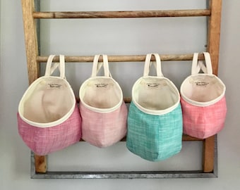 Hanging Fabric Pod Storage Bag, Rainbow Colors, Playroom Organizer