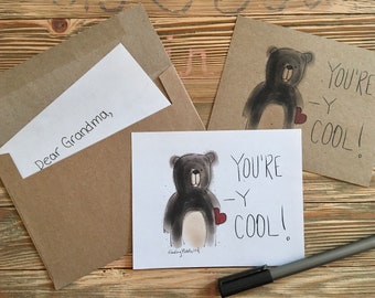 Printable Bear Valentines Card for Kids (Digital Download)