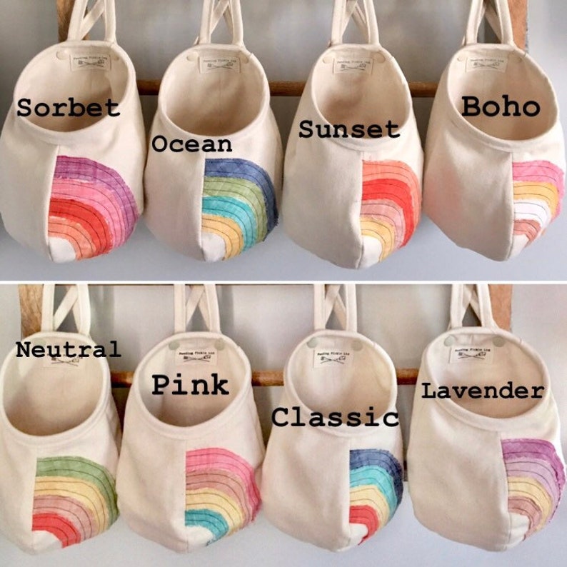 Rainbow Hanging Pod, Rainbow Storage Basket, Playroom Storage, Bedroom Organization Storage, Hanging Bag, Hanging Basket image 10