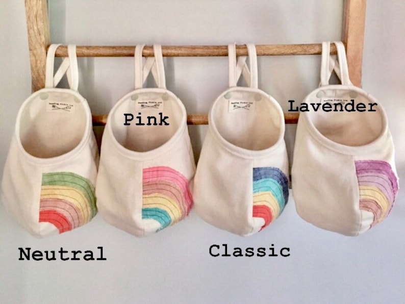 Rainbow Hanging Pod, Rainbow Storage Basket, Playroom Storage, Bedroom Organization Storage, Hanging Bag, Hanging Basket image 2