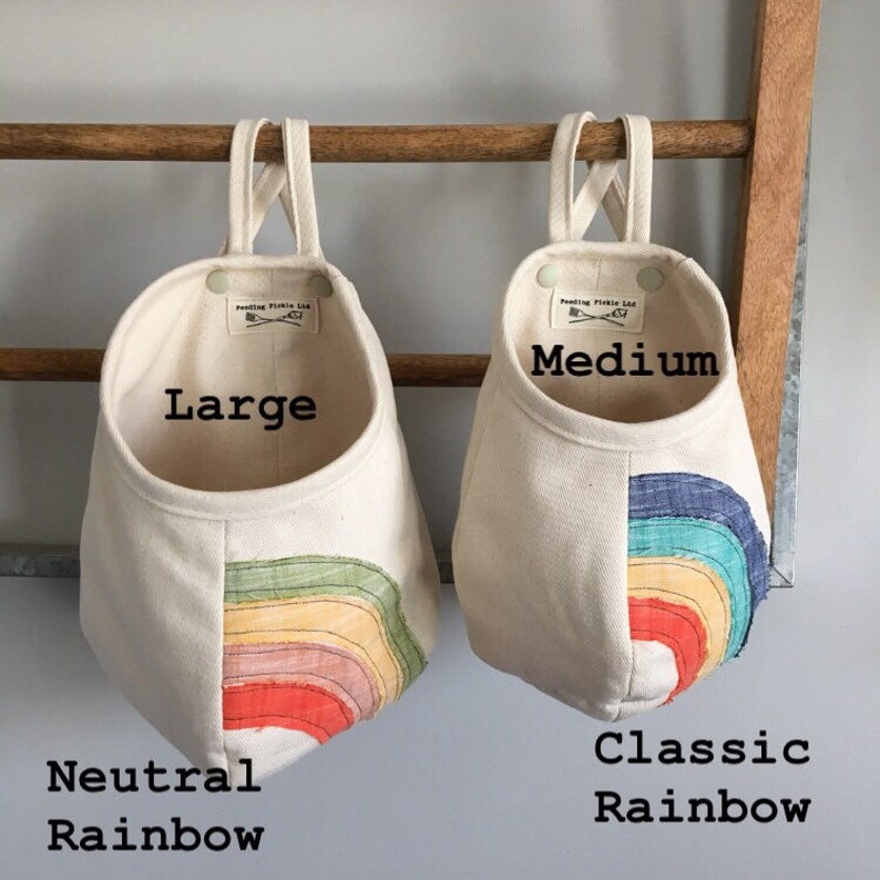 Rainbow Hanging Pod, Rainbow Storage Basket, Playroom Storage, Bedroom Organization Storage, Hanging Bag, Hanging Basket image 3