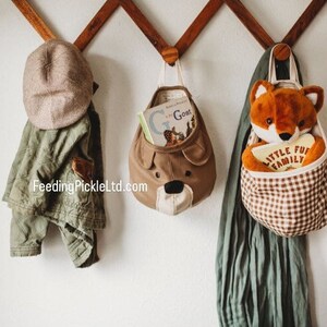 Brown Bear Hanging Pod, Woodland Nursery Storage, Woodland Theme, Baby Shower Gift, Forest Theme, Kids Room, Playroom, Boys Room Storage, image 2