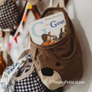 Brown Bear Hanging Pod, Woodland Nursery Storage, Woodland Theme, Baby Shower Gift, Forest Theme, Kids Room, Playroom, Boys Room Storage, image 3