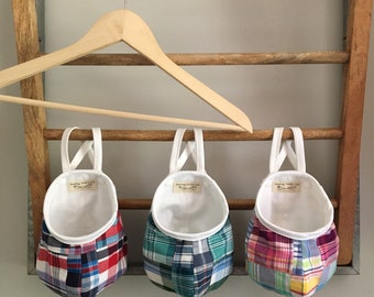 Plaid Hanging Storage Pod, Hanging Organizer, Hanging Storage Bag, Hanging Storage Basket, Bedroom Storage, Nursery Storage, Kids Room