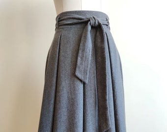 Gray skirt  Autumn skirt Wool skirt women Midi skirt Gray midi skirt Long grey woman skirt  Wool skirt Warm skirt