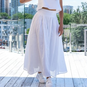 Linen Skirt , White Linen Skirt , Linen Skirts for Woman, Linen Skirt with Pockets, Linen Maxi Skirt, Long Linen Skirt, Maxi Linen Skirt