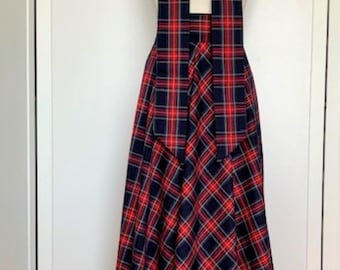 Winter plaid maxi skirt Navy Blue plaid maxi skirt Long tartan woman skirt Maxi skirt with pockets Long skirt Long plaid skirt Long  skirt