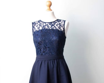 Navy blue formal dresses short hotsell