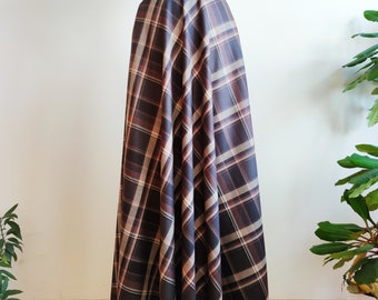 red tartan plaid maxi skirt